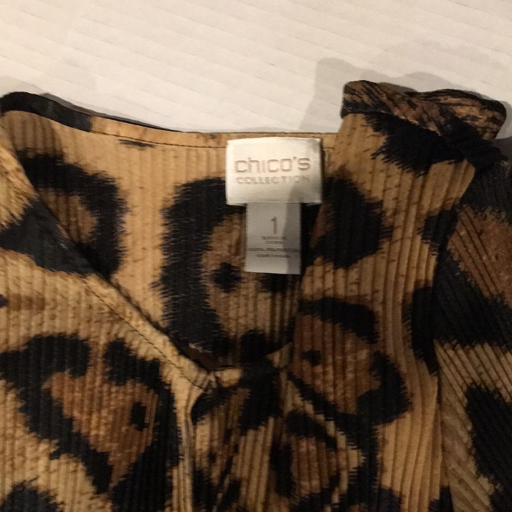 🌼Chico’s Leopard Fringe Jacket.  Small - Picture 10 of 11